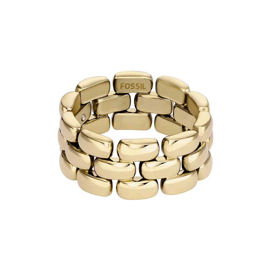 Fossil Damenring ARDEN, Damen, Edelstahl, gold, Größe: 56