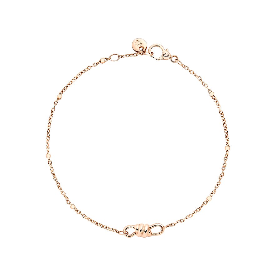 DoDo armband van 375 roségoud met een centraal geknoopt element.
