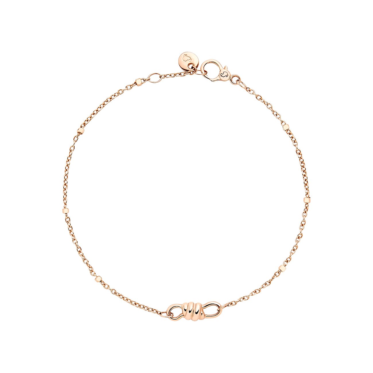 DoDo armband van 375 roségoud met een centraal geknoopt element.