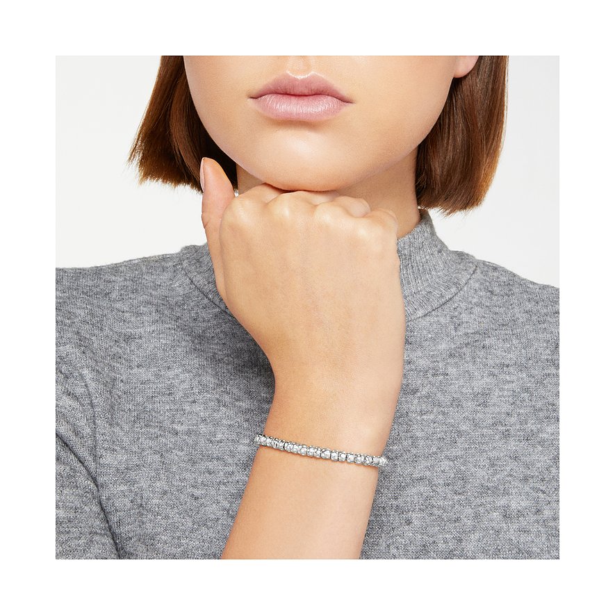 DoDo armband van 925 zilver en 750 geel goud met stenen.