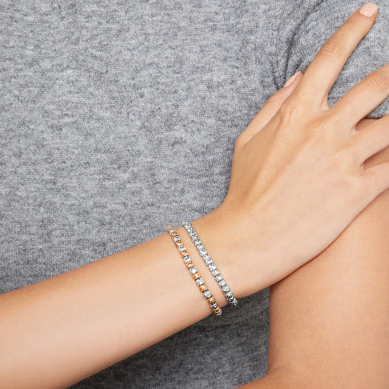 DoDo armband van 925 sterling zilver en 750 geelgoud met balletjes.