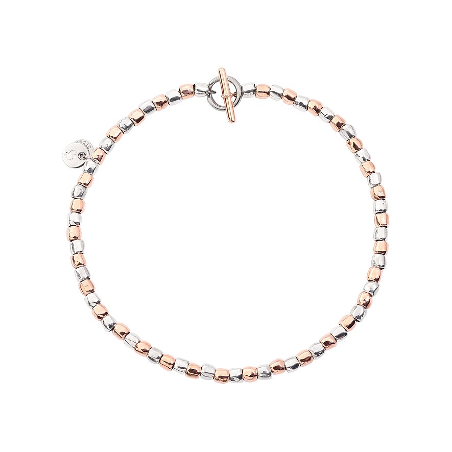 DoDo Armband Granelli, Damen, 925er Silber, 375er Roségold, bicolor, Größe: 18