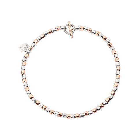 DoDo Armband aus 925er Silber und 375er Roségold mit Toggle-Verschluss.