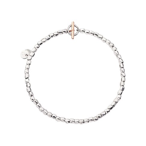 DoDo Armband aus 925er Silber, mit Toggle-Verschluss, bicolor.