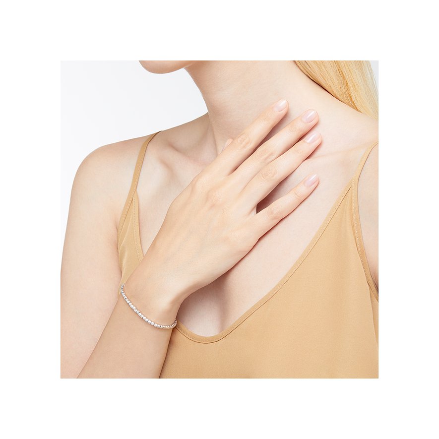 DoDo Armband aus 925er Silber mit Edelstahl-Elementen und kubischen Beads.