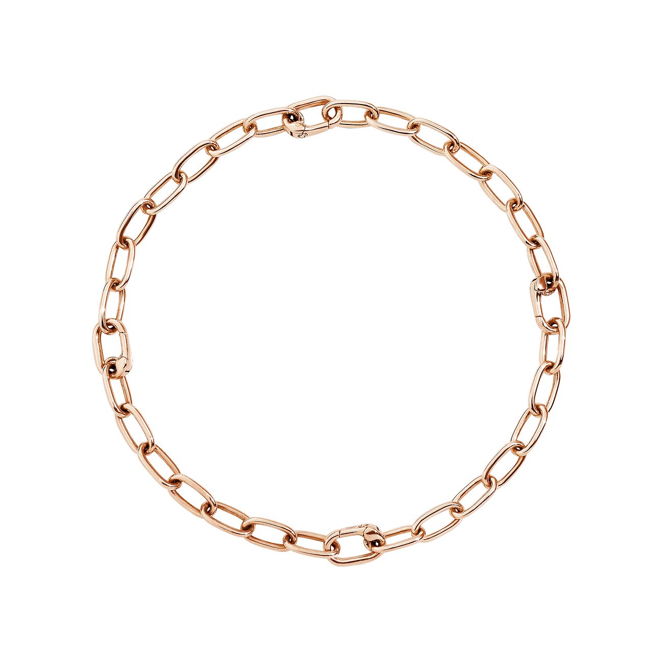 DoDo armband van 925 zilver met ovale schakels en karabijnsluiting.