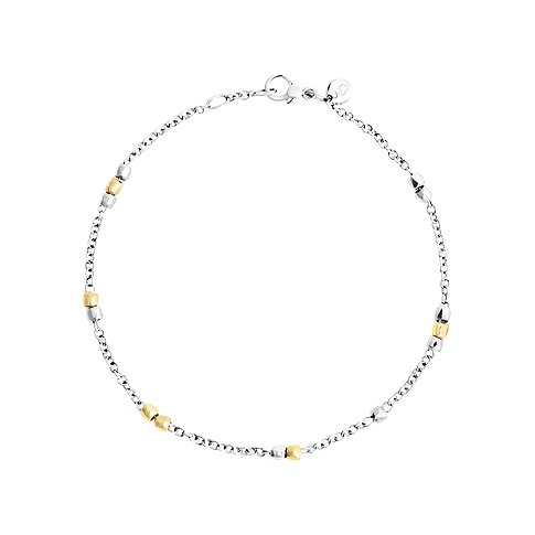 DoDo Armband aus 925er Silber, bicolor, mit Gelbgold-Elementen.