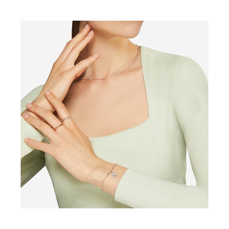 DoDo Armband aus 375 Roségold und 925 Silber mit Kleeblatt-Anhänger.