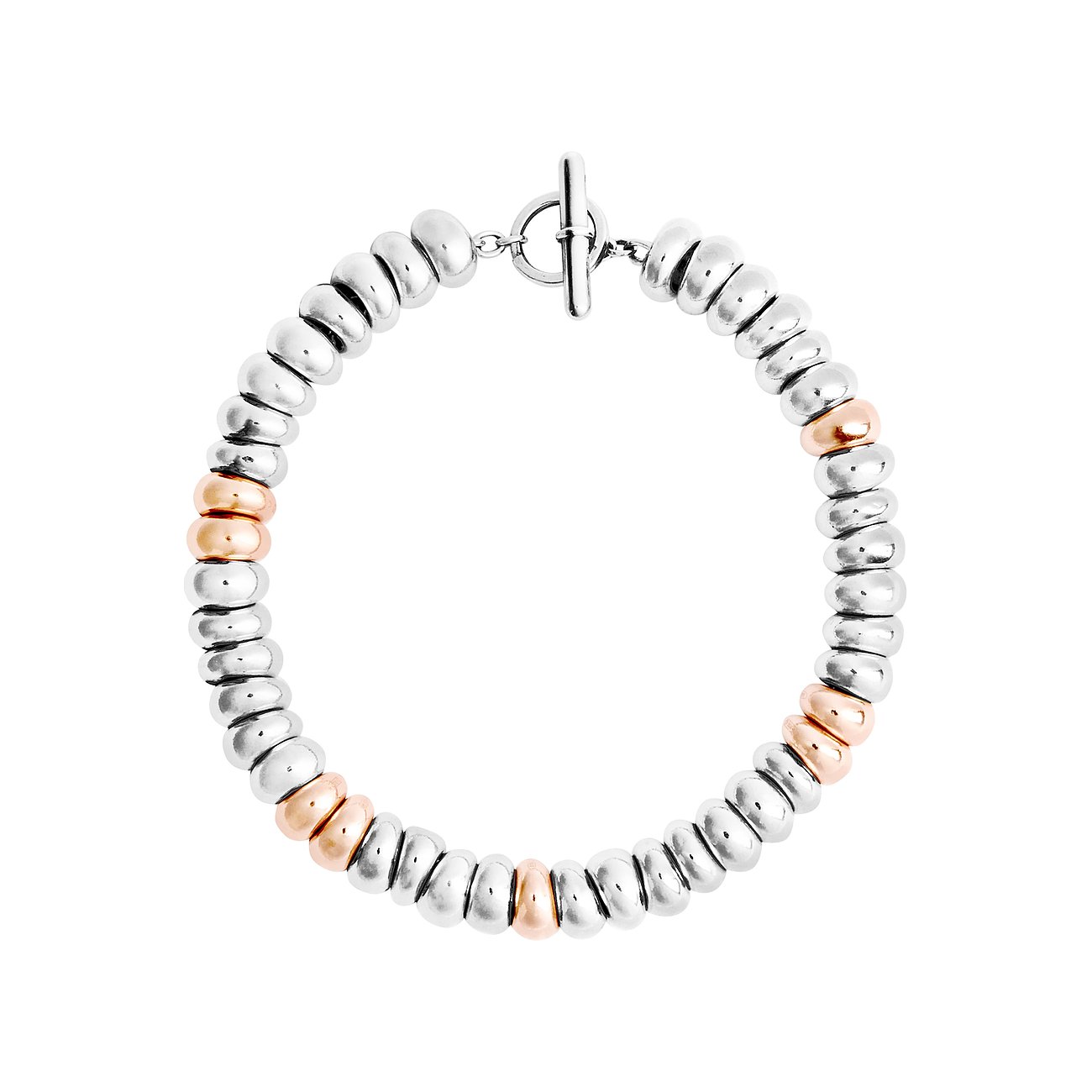 DoDo Armband aus 925er Silber, bicolor, mit Toggle-Verschluss.