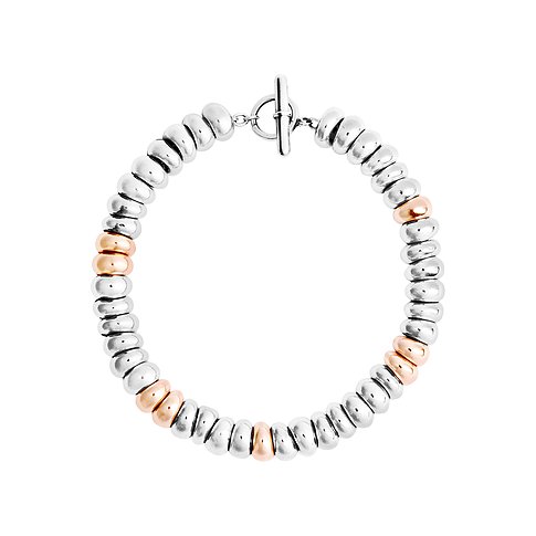 DoDo Armband aus 925er Silber, bicolor, mit Toggle-Verschluss.