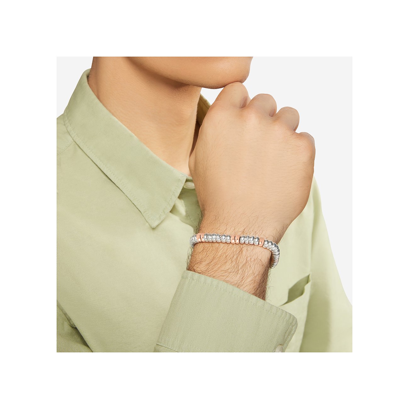 DoDo Armband aus 925er Silber mit roséfarbenen Elementen.