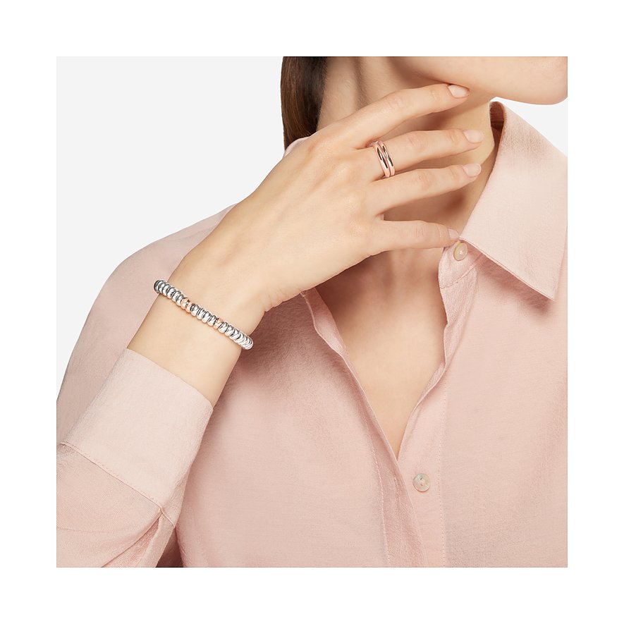 DoDo Armband aus 925er Silber, bicolor mit roséfarbenen Elementen.