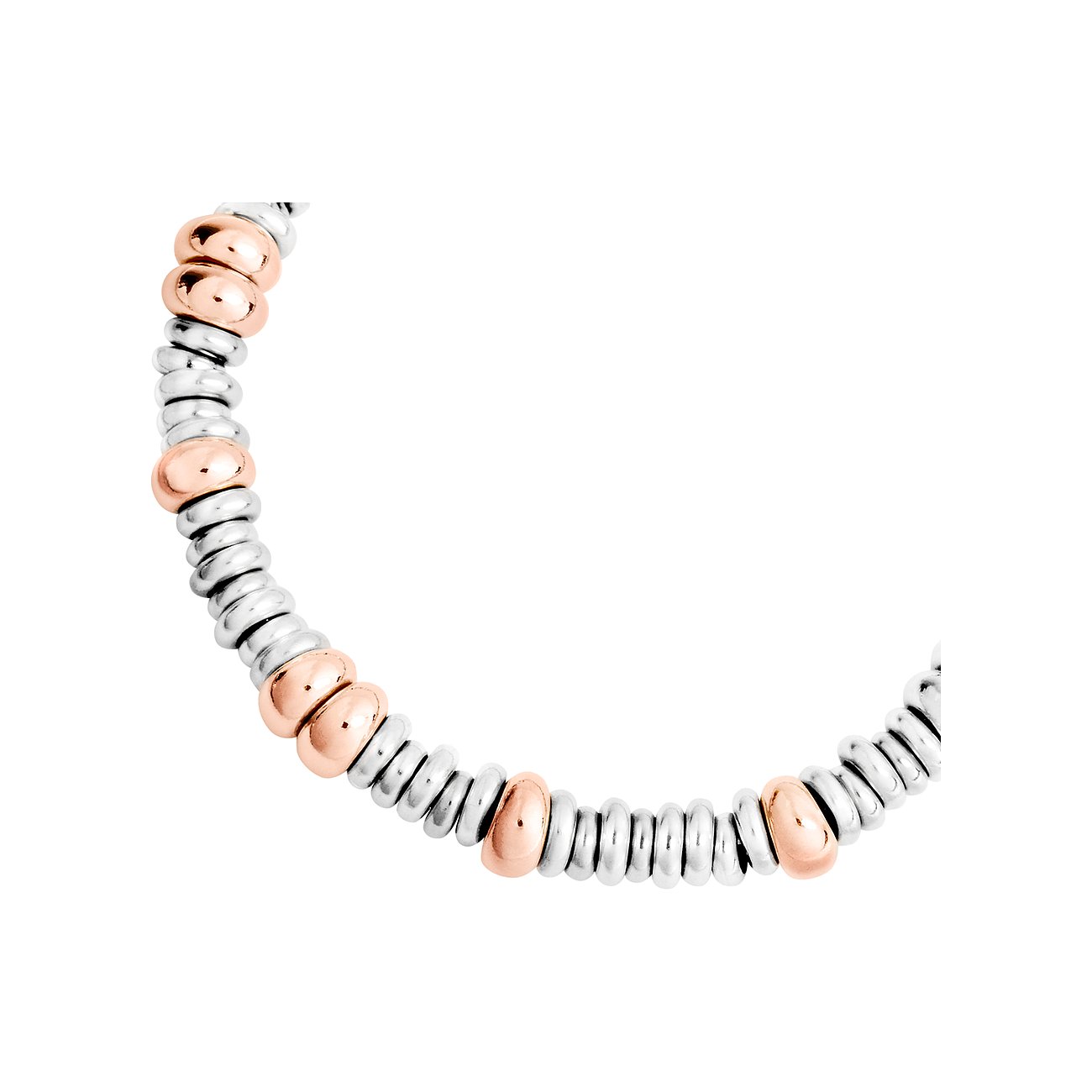 DoDo armband van 925 zilver met roségoudkleurige elementen.