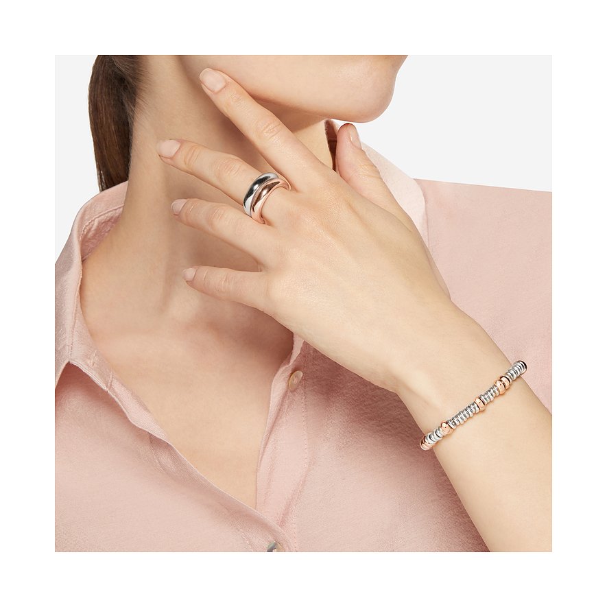 DoDo armband van 925 zilver met roségoudkleurige elementen.