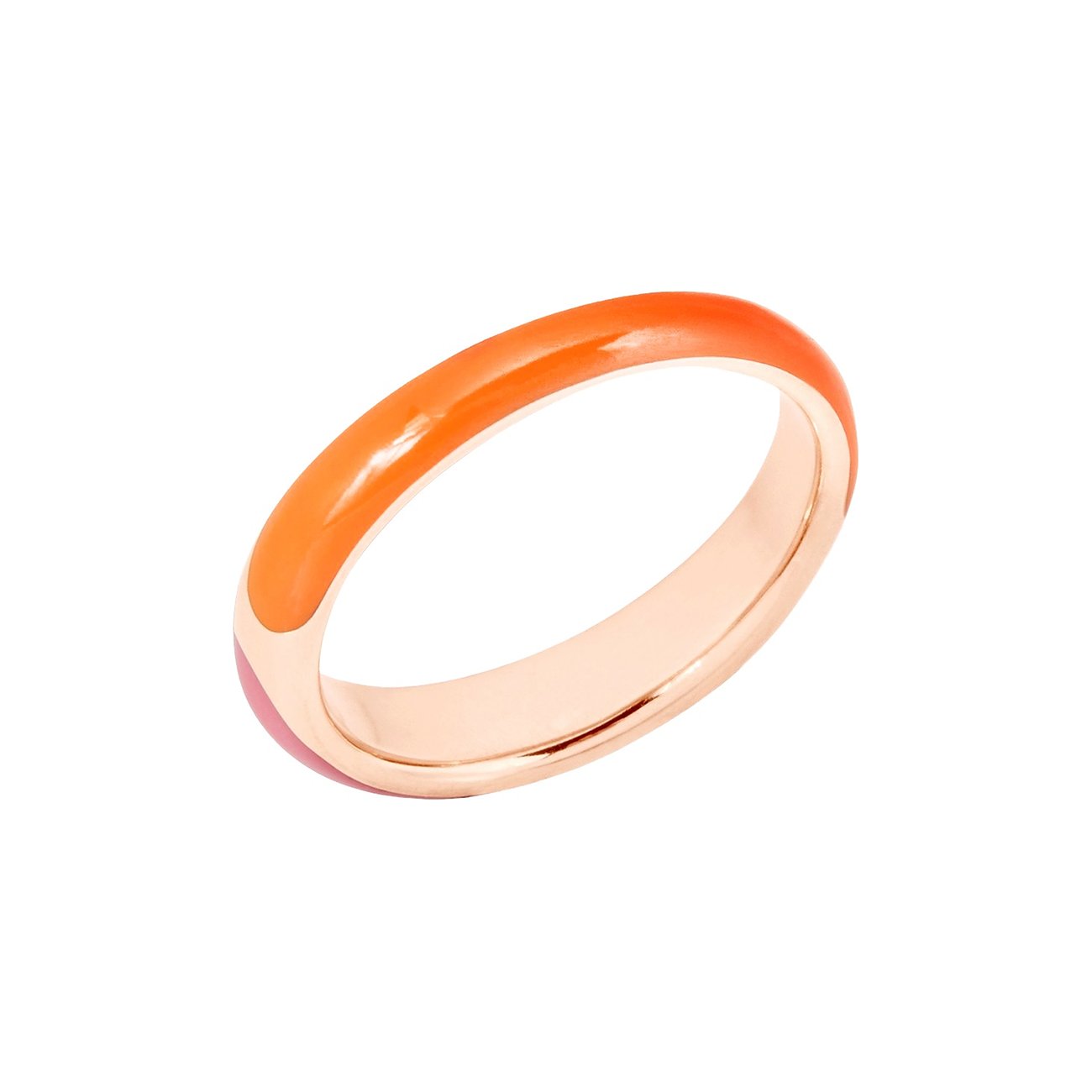 DoDo Ring aus 925er Silber, orange und rosa emailliert.