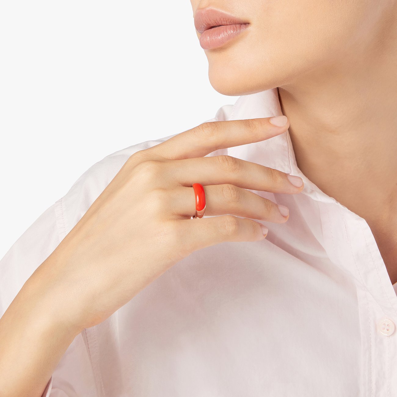 DoDo Ring aus 925er Silber, rot, schlicht.