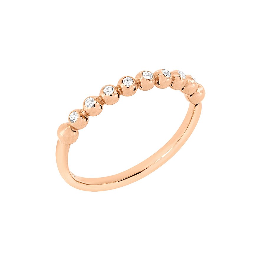 DoDo Damenring Bollicine, Damen, 375er Roségold, roségold, Größe: 52