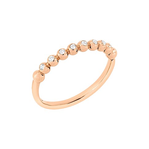 DoDo Ring aus 375 Roségold mit Diamanten.