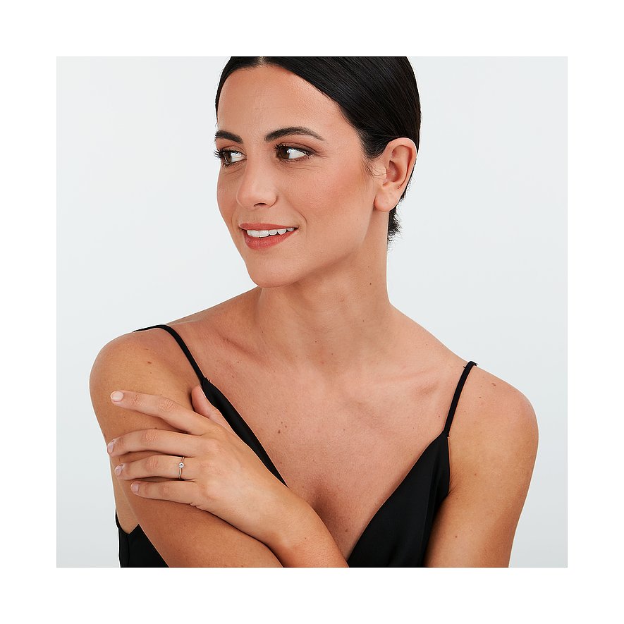 Live Diamond Ring aus 375 Weißgold mit Diamant.