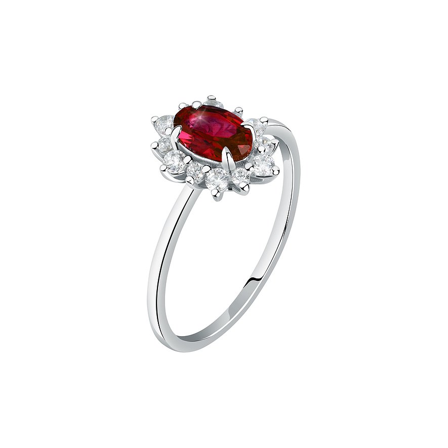 Live Diamond Damenring, Rubin, Lab Grown, Damen, 375er Weißgold, recycelt, weißgold, Größe: 54