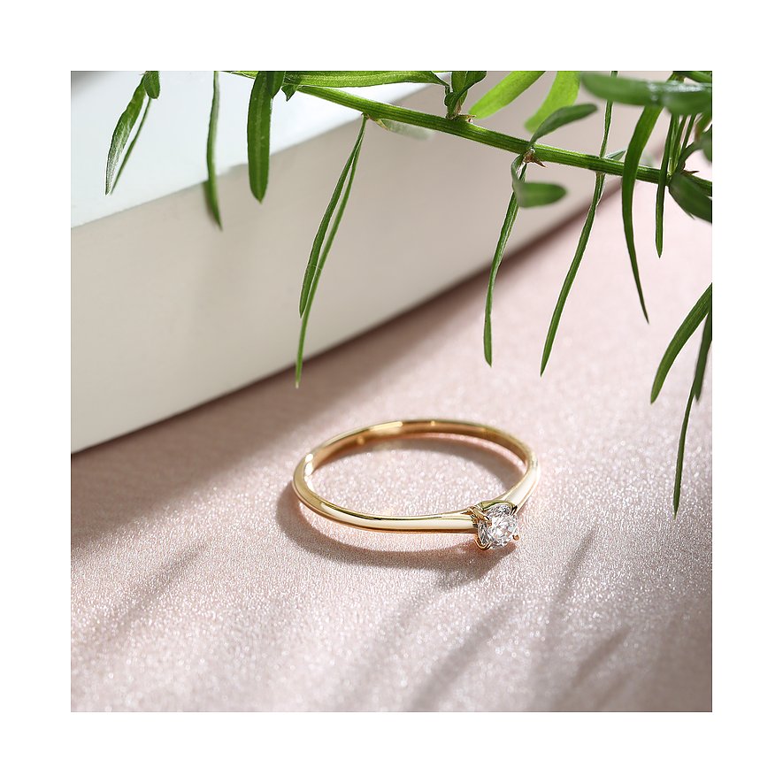 Live Diamond Ring i 375 gult guld med diamant.