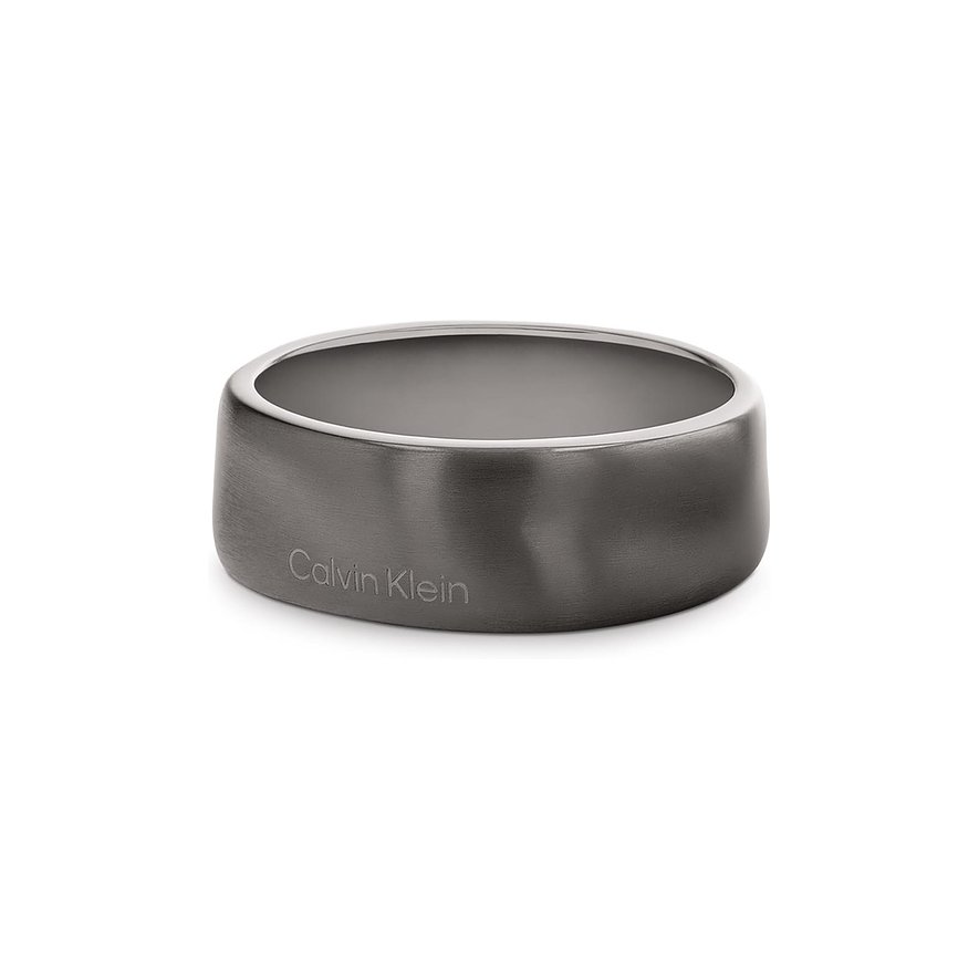Calvin Klein Herrenring CK METALLIC WAVES, Herren, Edelstahl, grau, Größe: 62