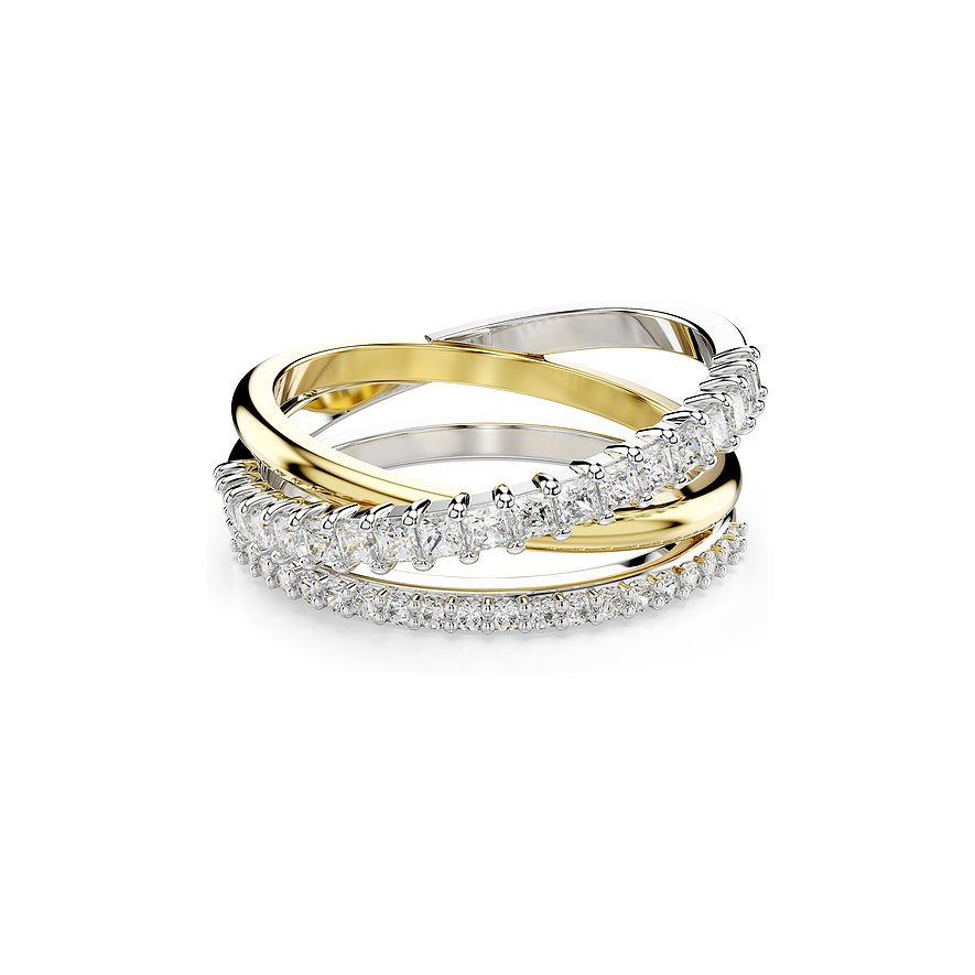 Swarovski Ring aus Metall mit weißen Kristallen, bicolor.