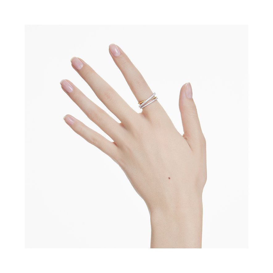 Swarovski Ring aus Metall mit Kristallen, bicolor.