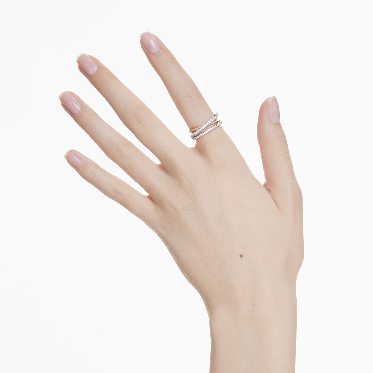 Swarovski Ring aus Metall mit Kristallen, bicolor.