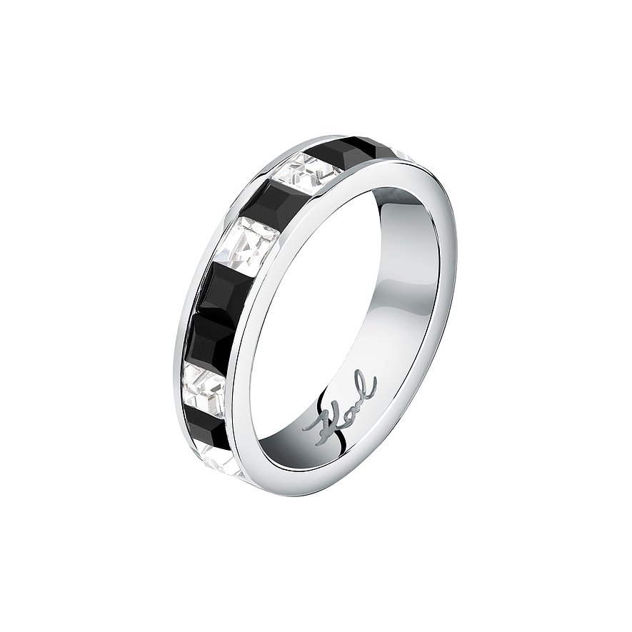 Karl Lagerfeld Damenring, Kristall, Damen, Edelstahl, silber, Größe: 52