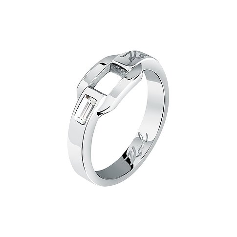Karl Lagerfeld Ring aus Edelstahl mit Kristall.