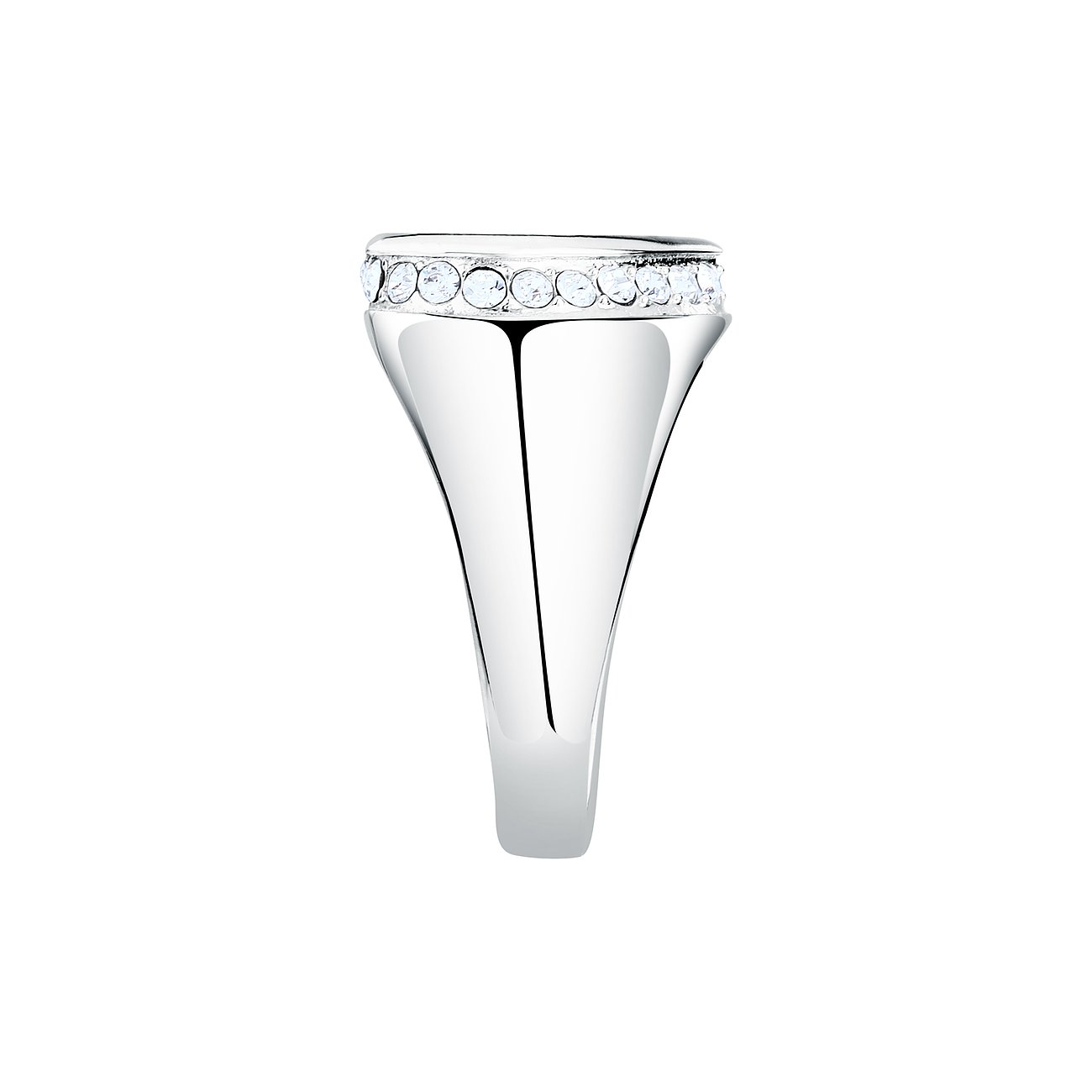 Karl Lagerfeld Ring aus Edelstahl mit Kristallen.