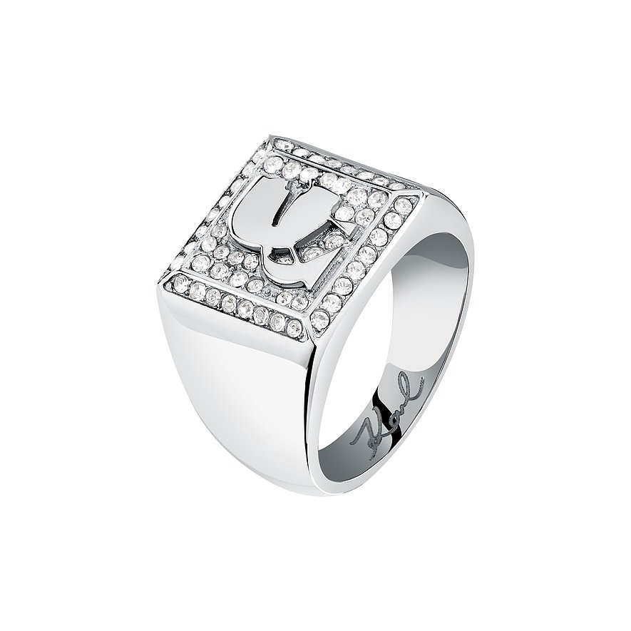 Karl Lagerfeld Damenring, Kristall, Damen, Edelstahl, silber, Größe: 58