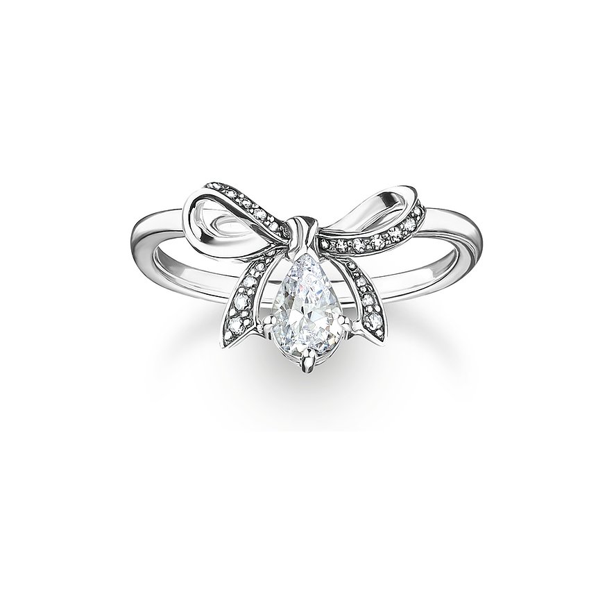 Thomas Sabo Damenring, Zirkonia, Damen, 925er Silber, weiß, Größe: 54