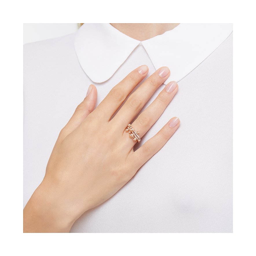 DoDo Ring aus 375 Roségold und 925 Silber mit Steinen.