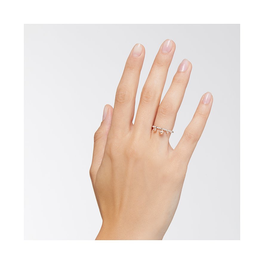 DoDo Ring aus 375 Roségold und 925 Silber mit drei Kugeln.