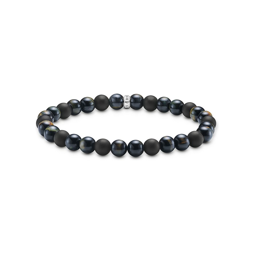 Thomas Sabo Armband Rebel at heart, Obsidian, Unisex, 925er Silber, mehrfarbig, Größe: 19