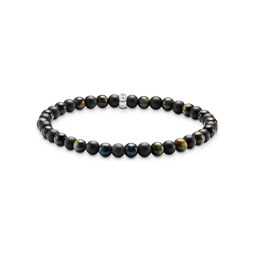 Thomas Sabo Armband Rebel at heart, Obsidian, Unisex, 925er Silber, mehrfarbig, Größe: 21