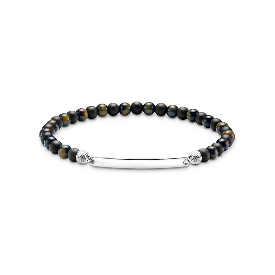 Thomas Sabo Armband Rebel at heart, Obsidian, Unisex, 925er Silber, mehrfarbig, Größe: 21