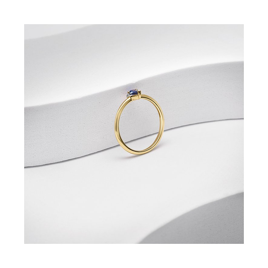 CHRIST Ring aus 585 Gelbgold mit Saphir.
