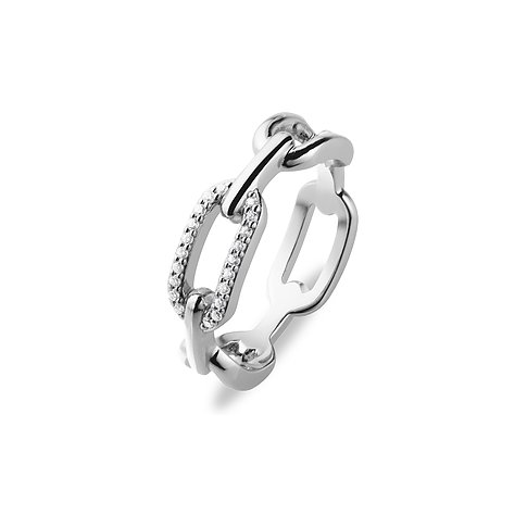 Bague CHRIST en argent recyclé 925 sertie de zirconiums.