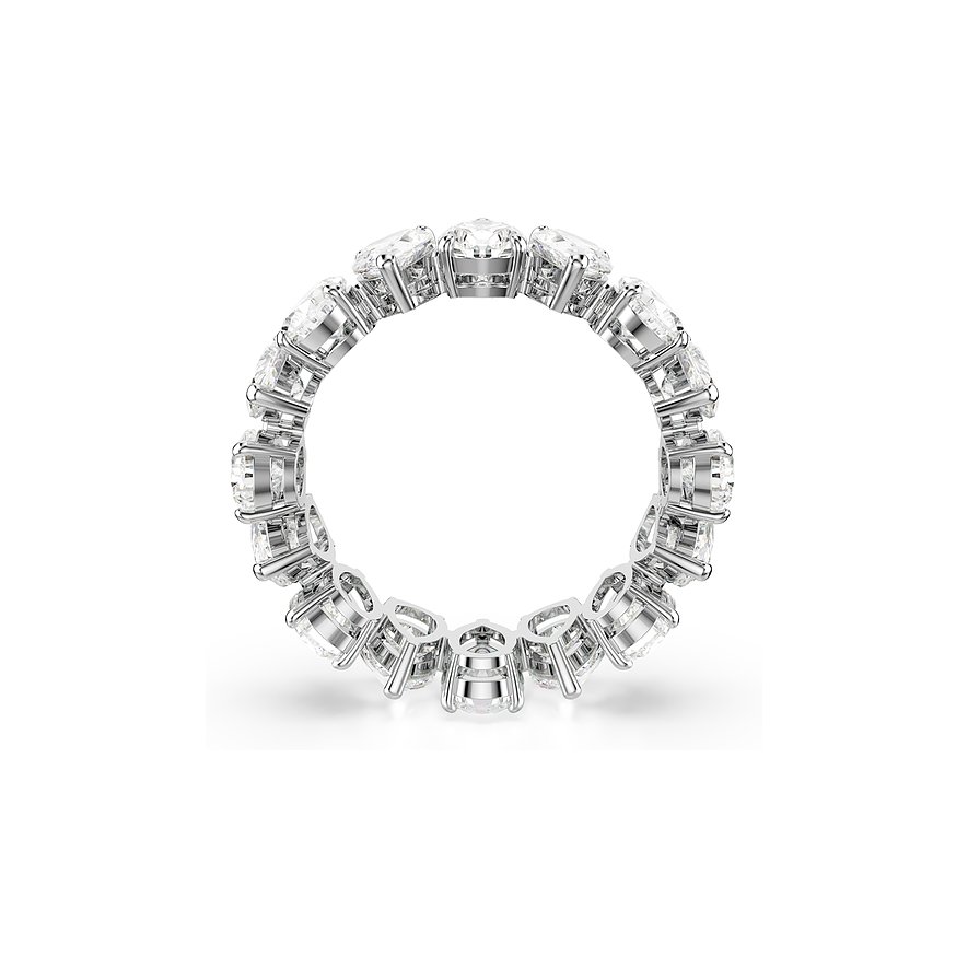 Swarovski Ring aus Metall mit weißen Swarovski-Kristallen.