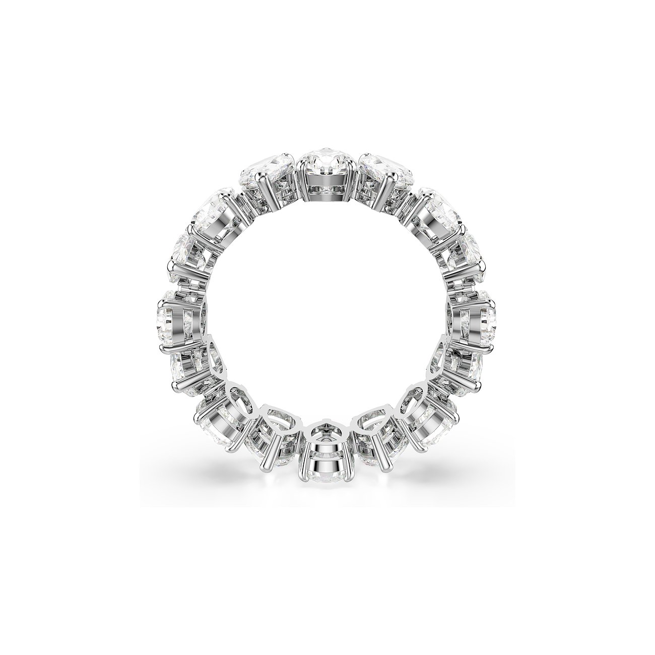 Swarovski Ring aus Metall mit weißen Swarovski-Kristallen.