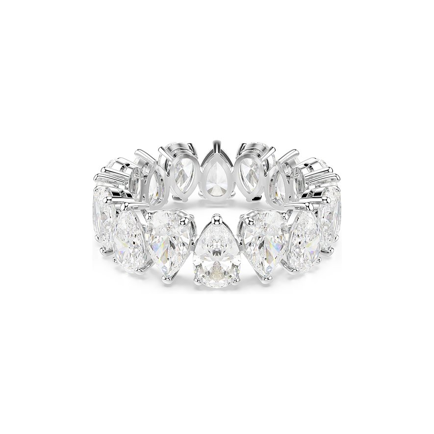 Swarovski Ring aus Metall mit klaren Kristallen in Tropfenform.