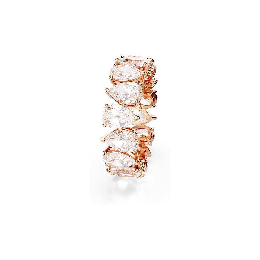 Swarovski Ring aus roségoldfarbenem Metall mit Tropfen-Kristallen.