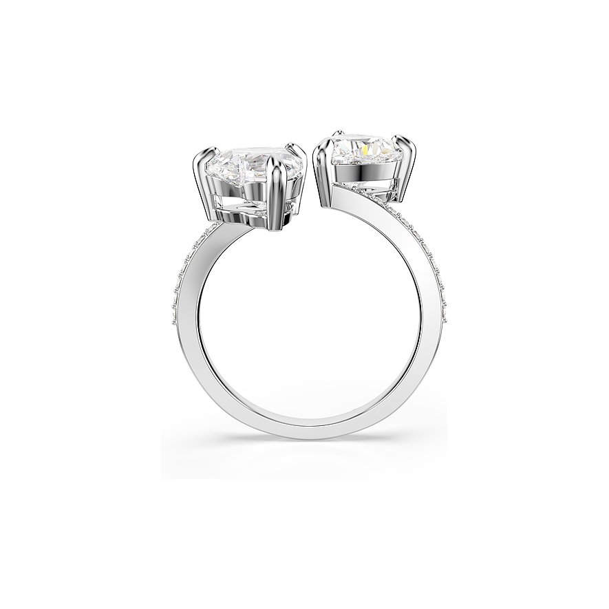 Swarovski ring met kristallen en zilverkleurig metaal.