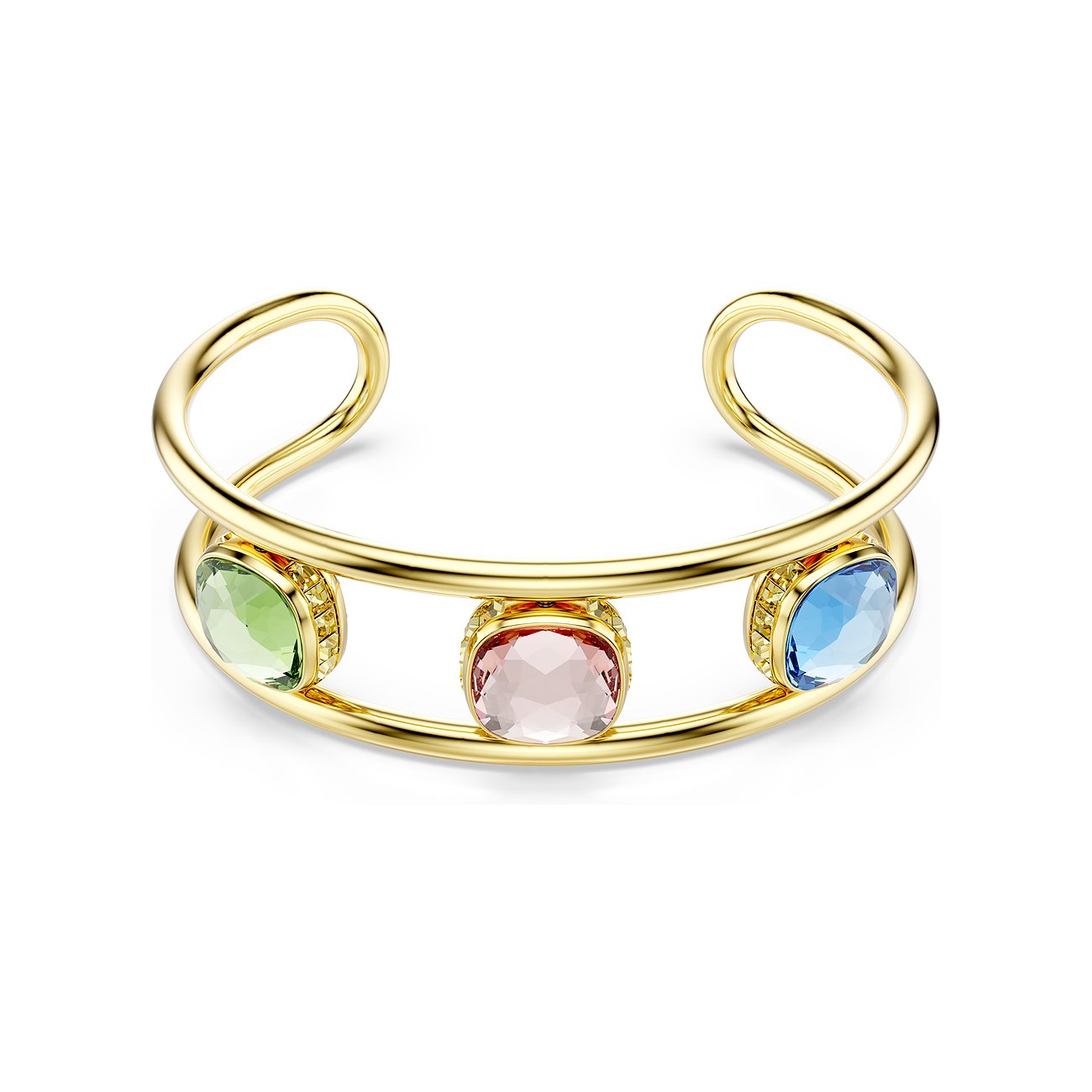 Swarovski armband van metaal met kleurrijke kristallen.