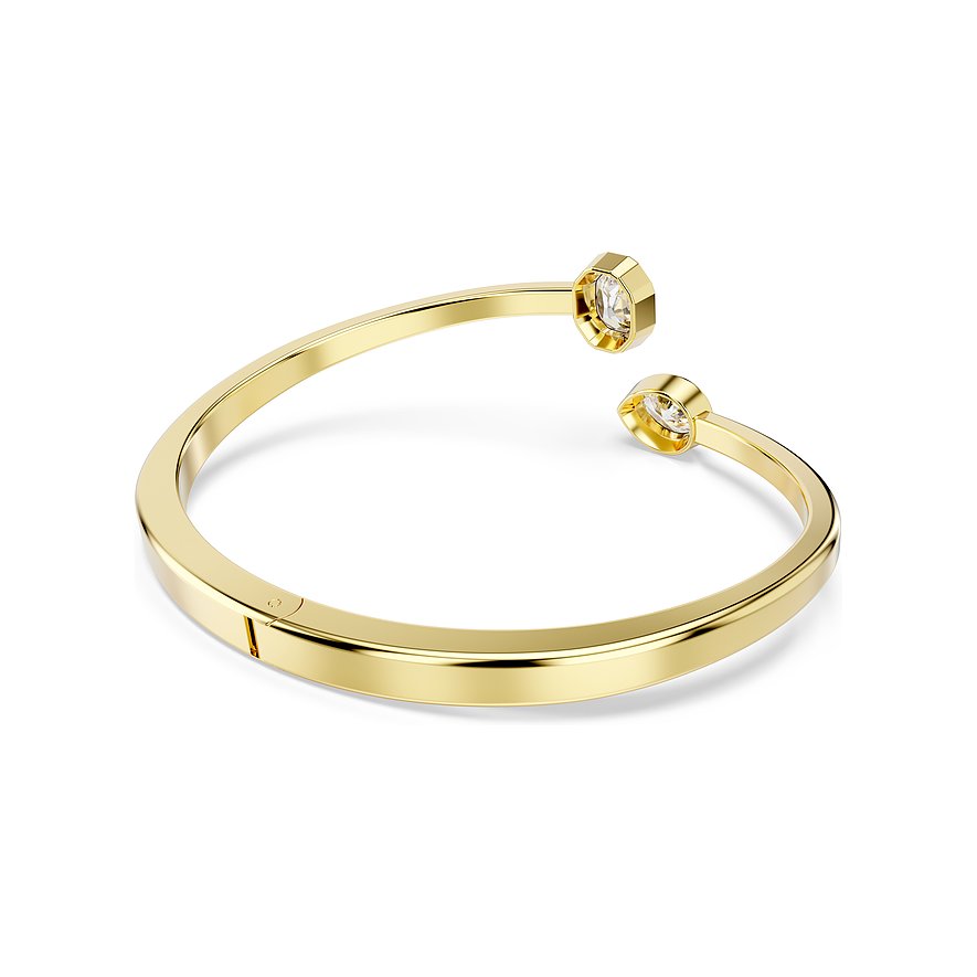 Swarovski Armband aus Metall mit zwei Kristallen, goldfarben.