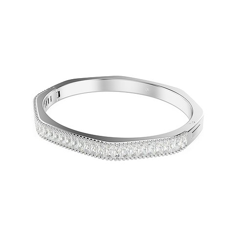 Swarovski metalen armband met rechthoekige kristallen.