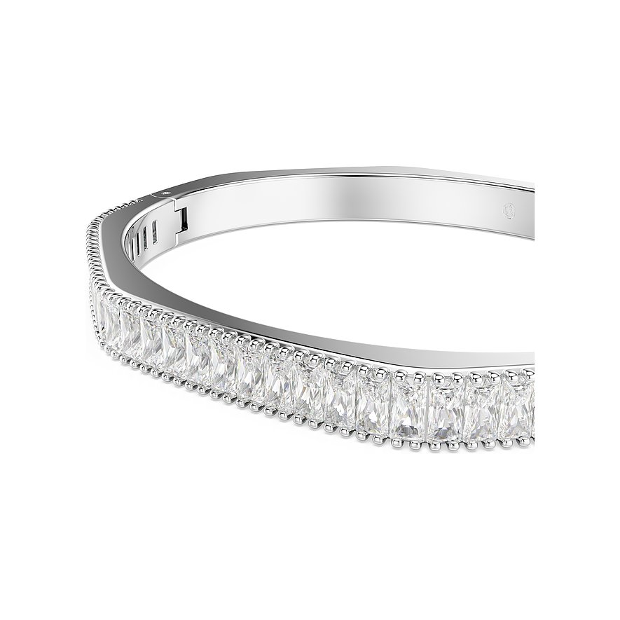 Swarovski Armband aus Metall mit rechteckigen Kristallen, silberfarben.